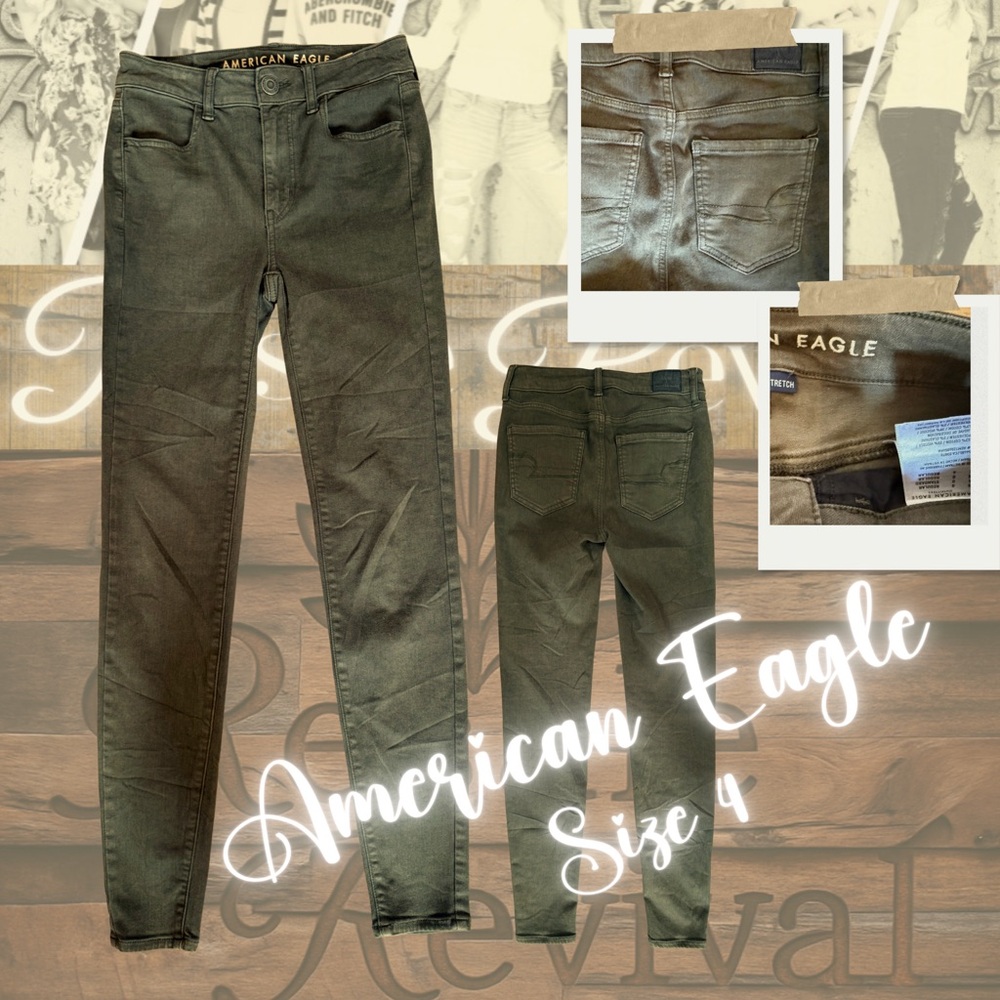 AE Olive Super Stretch Jeggings – Size 4 🌿 Fall-Ready Favorite